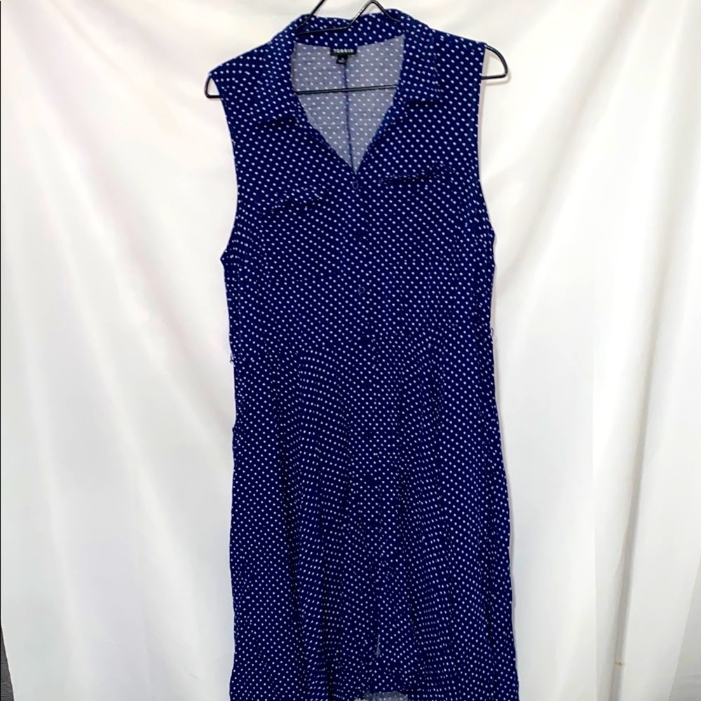 Torrid Wo size 14/16(torrid size 1)Size Navy High Low Polka Dot Sleeveless Dress